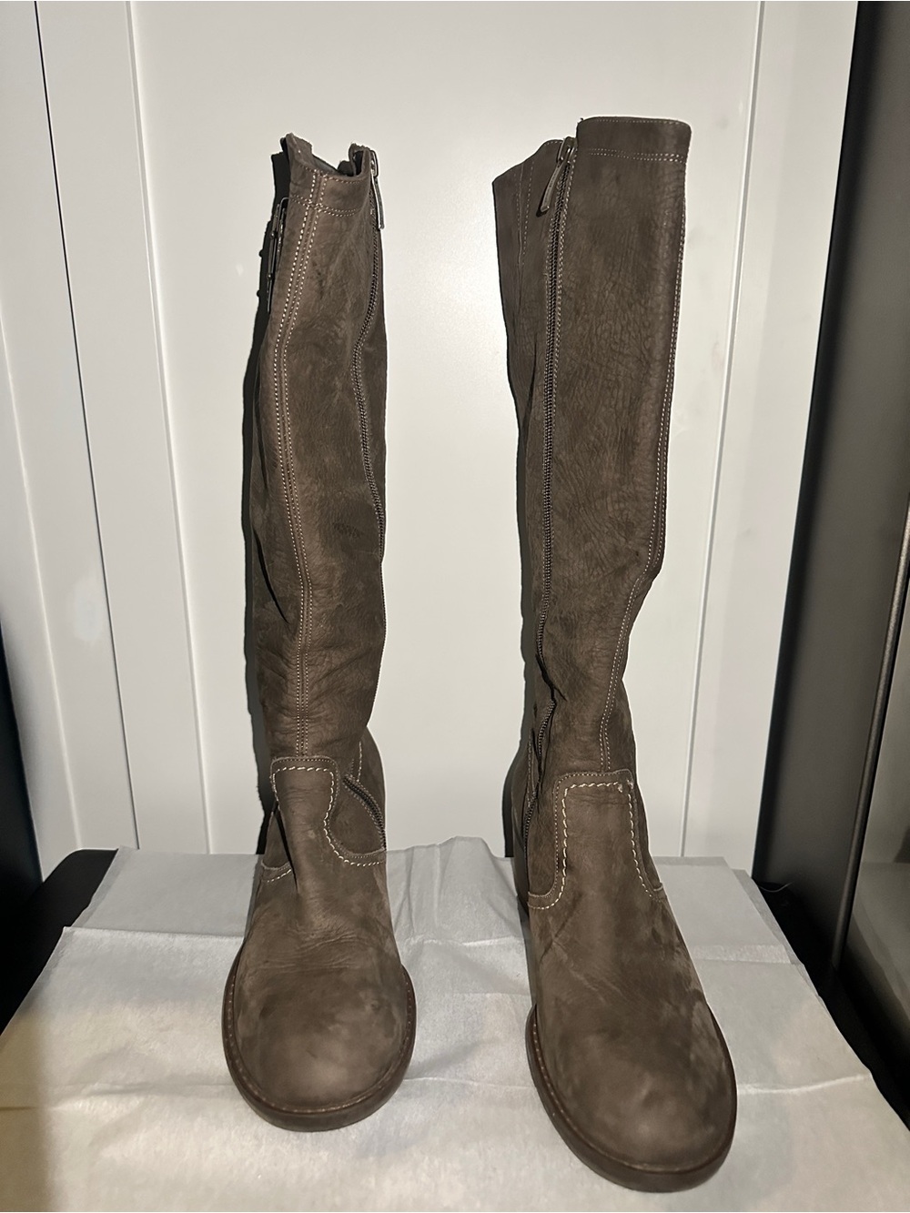 Paul Green Women's Over-the-Knee Suede Boots — Taupe Brown